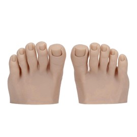 Práctica Pie Falso para la Práctica de Uñas, 1 Par de Silicona Prótesis de Manicura Herramienta Falso Pie Modelo, Silicona Pie Falso para Uñas de Formación de la Pantalla (Color de Piel Oscuro)