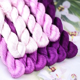 MINGGUXIUYI Natural 100% Silk Thread, Handmade Embroidery Thread, Silk Embroidery Thread 1200 Yards, 10 Colors(65)