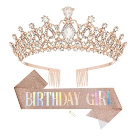 Tiara And Crown Birthday Girl Joygod Para Mujeres Y Niñas Color