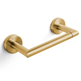 JunSun Brushed Gold Bathroom Toilet Paper Holder Wall Mount Pivoting Toilet Paper Roll Holder Stainless Steel Brushed Brass Toilet Roll Holder Modern Mega Roll Holder for RV