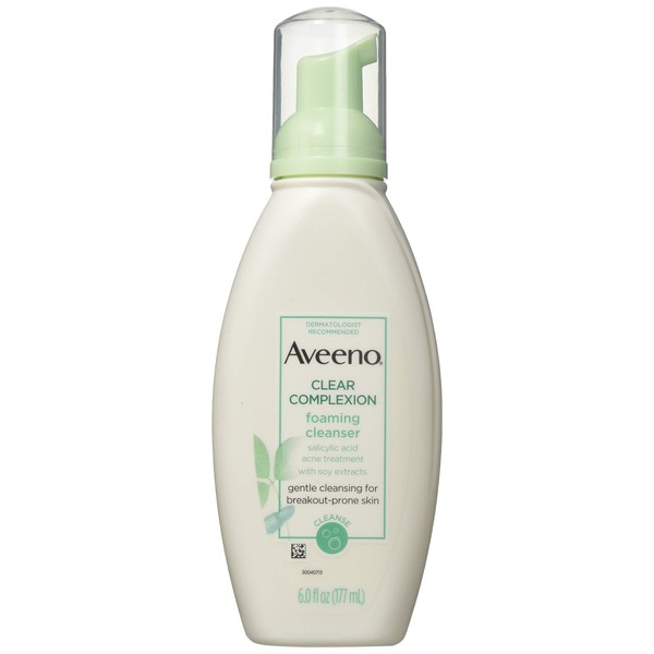 Aveeno Clear Complexion Foaming Cleanser, 6 Fluid Ounce - 12 per case.