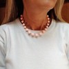 Choker Necklace with Balls and Pendant Drop of Light Pink