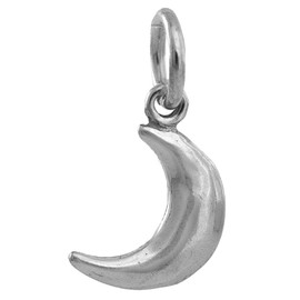 Sterling Silver Tiny Crescent Moon - VERY SMALL, Minimalist - (Charm Only or Necklace)