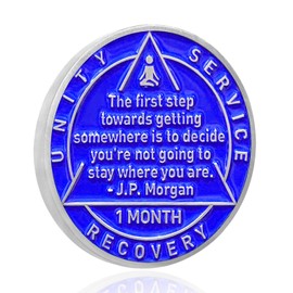 30 Day Sobriety Coin 1 Month Sobriety AA Chips AA Coins, Recovery Coins aa Medallions Chip Recovery Token NA AA Great Sobriety Gifts for Men Women Alcoholics Anonymous Plastic Case Included