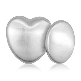 LEEFONE 2 PCS Stainless Steel Soap, Magic Metal Odor Remover Bar Eliminating Smells Like Fish Onion Garlic Scents from Hands and Skin, Kitchen Gadgets (Heart Shape + Oval)