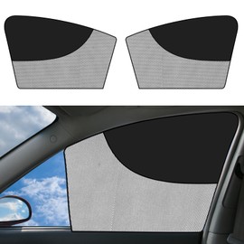 Hovom 2PCS Car Window Shades, 20"×19" Magnetic Double Layer Car Window Blackout Shade Screen with Half Shade, Auto Side Window Sun Shades Block Heat and UV Rays Glare for Kid Pet Baby