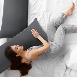 PiccoCasa 2 Packs Body Pillow Cover, Soft 100% Brushed Microfiber Body Pillow Pillowcase, Body Pillow Cases with Zipper Closure for Long Pillows Grey 50 x 150cm/ 5ft