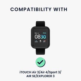 kwmobile Watch Charger Stand Compatible with iTOUCH Air 3 / Air 4 / Sport 3 / AIR SE/Explorer 3 Charger Stand - Silicone Holder Dock - Black