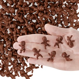 Mini Plastic Baby Dolls, Pack of 120 Mini Plastic Babies, Small Plastic Baby for Baby Shower Party, Babies Bathing Crafts, Ice Cube Game (Black)