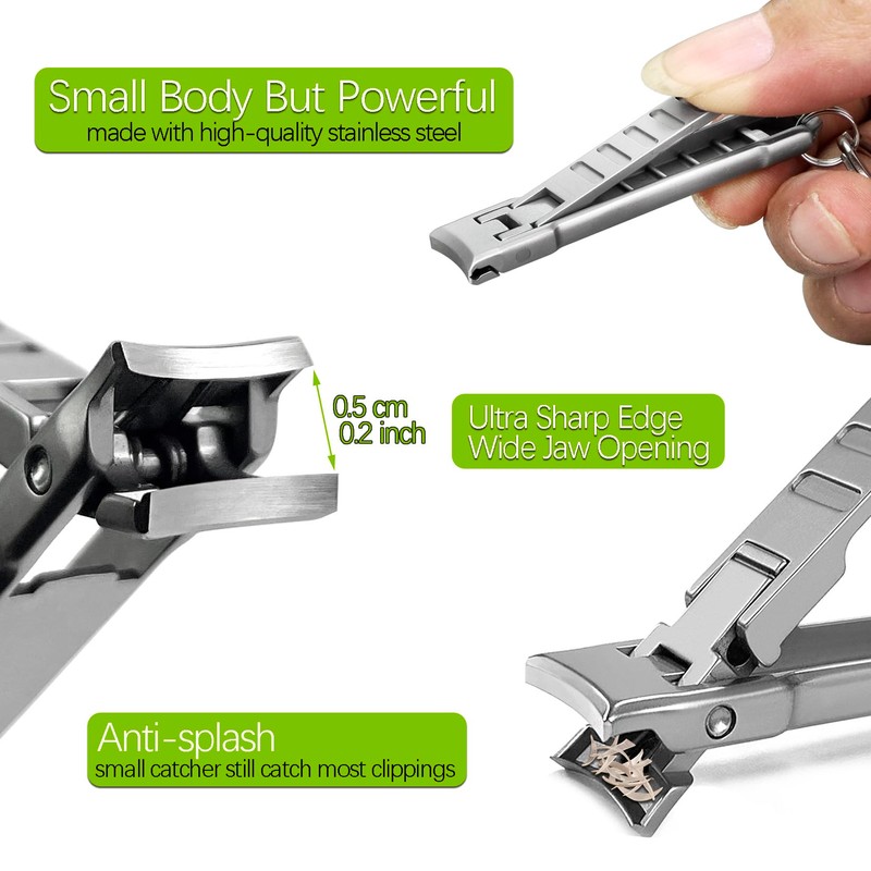 VOGARB Keychain Nail Clippers for Men Fingernail and Toenails, Portable