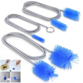 Premium 3-Piece Drain Brush Set Flexible Long Stainless Steel Tube & Double-Ended Brushes for Kitchen Sink, Pipe Cleaning & Powerful Drain Clog Remover (3pcs)
