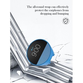 Compatible with All-New Echo Spot (2024 Release) Soft Silicone Protective Case Cover Scratch Shock Resistant Protective Skin Sleeve for Echo Spot (2024 Release) Accessories-Darkblue