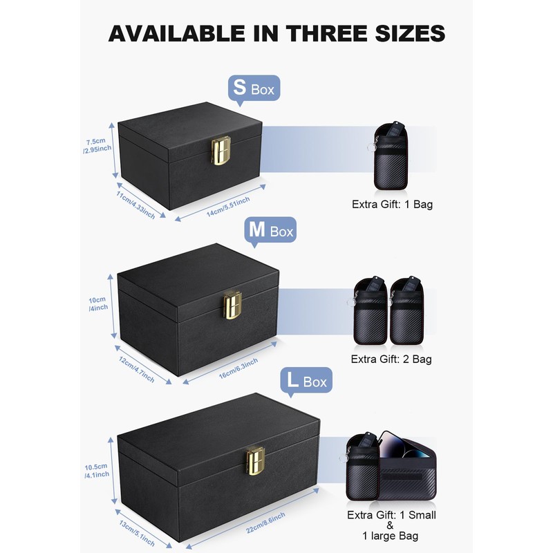 Samfolk Faraday Box with Faraday Bags for Car Keys, Car