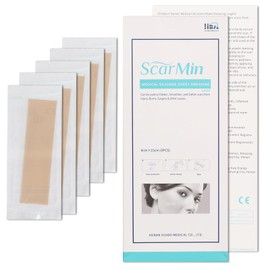 HBM HuiBo Medical HBM Advanced Medical Grade Silicone Scar Sheets - Reusable Scar Tape Treatment & Prevention for Surgical Scars, C-Section, Burns, Keloid & Hypertrophic Scars, 1.5" x 3" (5 Sheets) - light Color