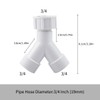 Tabanzhe 1 Pack Plastic Appliance Inlet Hose Y-Piece Splitter Connector,