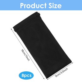 Pack of 8 Soft Glasses Case, Sunglasses Bag, Microfibre Glasses Bag, Slip-in Glasses Bag, Jewellery Bag, Glasses Bag for Protection and Storage