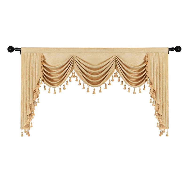 ELKCA Thick Chenille Window Curtains Valance for Living Room Luxury