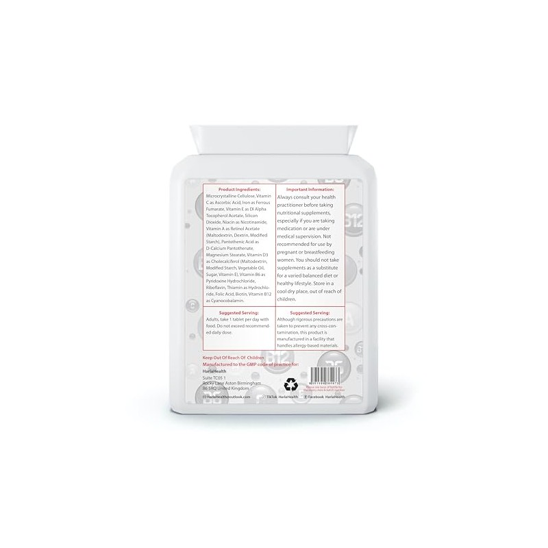 Multi-Vitamins Plus Iron - 180 Tablets - 6 Month Supply