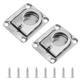 MOROBOR Spring Floor Buckle Pulls, 2 Pcs Cabinet Flush Mount Lifting Ring Pull Handle Deck Buckle Hatch Pulls Stainless Steel Boat Ring Hatches Latches