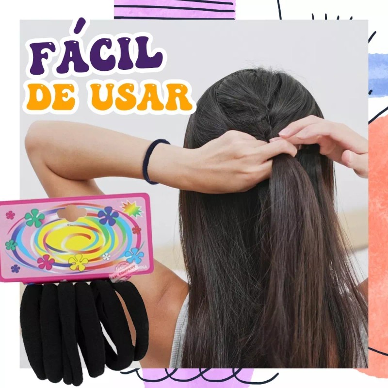 J.H. Company 144 Pcs Liga Para Cabello Donita Accesorio Elastica