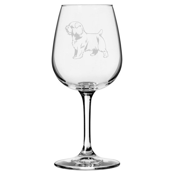 Norfolk Terrier Dog Themed Etched 12.75oz Wine Glass