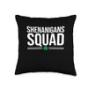 Shenanigans Squad Funny St Patrick's Day Shamrock Lucky Throw Pillow