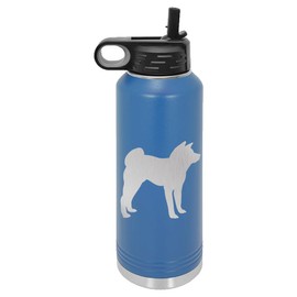 Akita Dog Insulated Water Bottle | Stainless Steel | Akita Dog Lover | Akita Gifts (32 oz, Royal Blue)