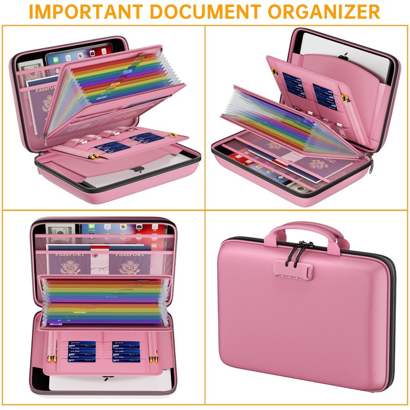DocSafe Fireproof File Organizer with Lock, Hard-Shell Case Fireproof Document