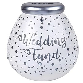 Pot Of Dreams Box | Cute Wedding Money Pot | Break to Open Piggy Needs Big Savings Bank for Valentine Day or Birthday | Ceramic | White, Multi-Color, One Size