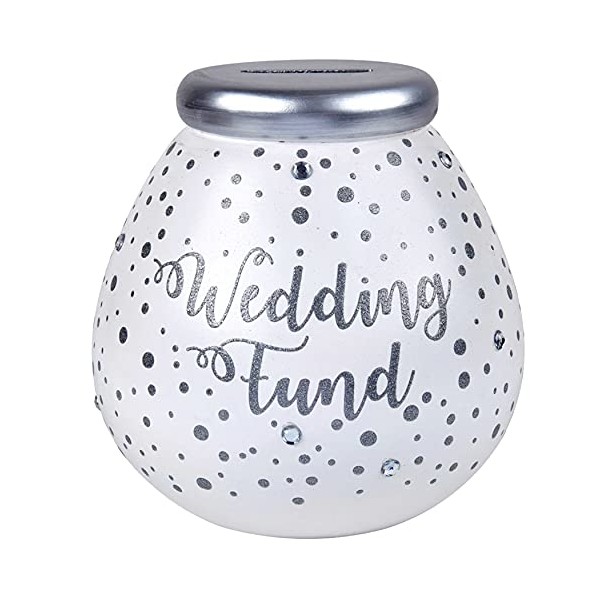 Pot Of Dreams Box | Cute Wedding Money Pot | Break to Open Piggy Needs Big Savings Bank for Valentine Day or Birthday | Ceramic | White, Multi-Color, One Size