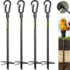 Motovecor 18" Long Ground Anchor Kit Black 18" Ground Anchor