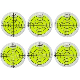 NoBrand 6Pcs Small Circular Bubble Spirit Level Double Sided Adhesive Levelers Round
