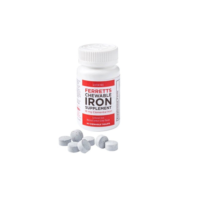 Ferretts Chewable Iron Supplement 18mg (Carbonyl Iron) - 60-Day Supply