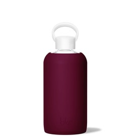 bkr - Big Smooth - Reusable Glass Water Bottle - Leakproof, Durable, Workout & Travel Friendly, Carrying Loop - Dishwasher Safe - Removable Silicone Sleeve - BPA Free - 1L (32 oz) - Valentina