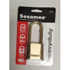 New. SESAMEE RESETTABLE KEYLESS PADLOCK K0437, WITH MARINE TYPE BRASS