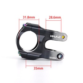 CYSKY Bicycle Stem 31.8 35 mm 0 Degree MTB Short Stem 31 8 Mountain Bike Stem Handlebar Riser 1-1/8 for Most Bikes, Road Bike, MTB, Downhill, Cycling (Black & Titanium)