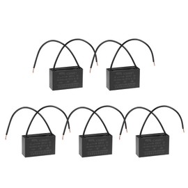 uxcell Ceiling Fan Capacitor CBB61 4uF 350V AC 2 Wires Metallized Polypropylene Film Capacitor 47x29x18mm for Electric Fan Pump Motor Generator 5Pcs