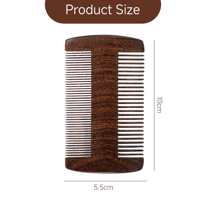 1 Piece Double Sided Comb, Wooden Beard Comb, Hair Straightening