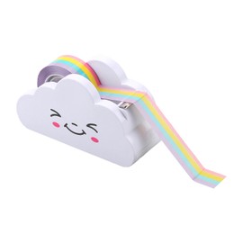 Rumyve Desktop Tape Machine,Tape Dispenser Rainbow Shape,Creative Cloud Tape Machine with Rainbow Tape,Stationery Supplies for Children Home School Office
