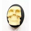 4 of 40x30mm Cream over Black Huge 3-D Skull Head,
