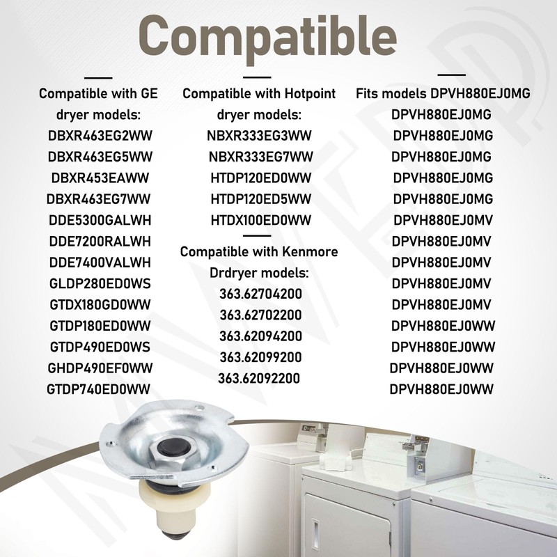 WE3M33 Dryer Shaft and Bracket Assembly Compatible With GE, Kenmore,