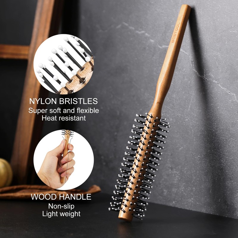BESTOOL Small Round Brush for Short and Medium Hair, Round