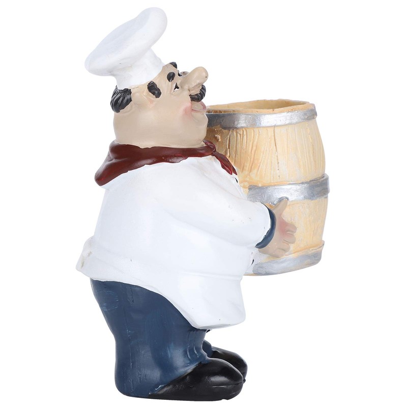 Toothpick Holder Resin Chef Statue Nordic Figurine Restaurant Tabletop Toothpicks