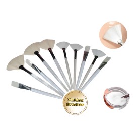 10 Pzs Brochas Premium Para Mascarilla Facial Serum Spa Blanco