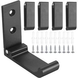 JiangMuXin Wall Hooks, Foldable, Coat Hanger, Wall Hook, Coat Hook, Screws, Wall Hook, Wall Hook, with Screws, Set of 5, Black