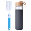 Yomious 20 Oz Borosilicate Glass Water Bottles with Silicone Sleeve