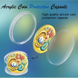 CHURYUML 1 Year Mermaid Sobriety Coin One Year Sobriety Chip Non-Religious AA Coins Recovery Medallions Sobriety Gifts for Women Sober Affirmation Token Alcoholics Anonymous Addiction Recovery Gift