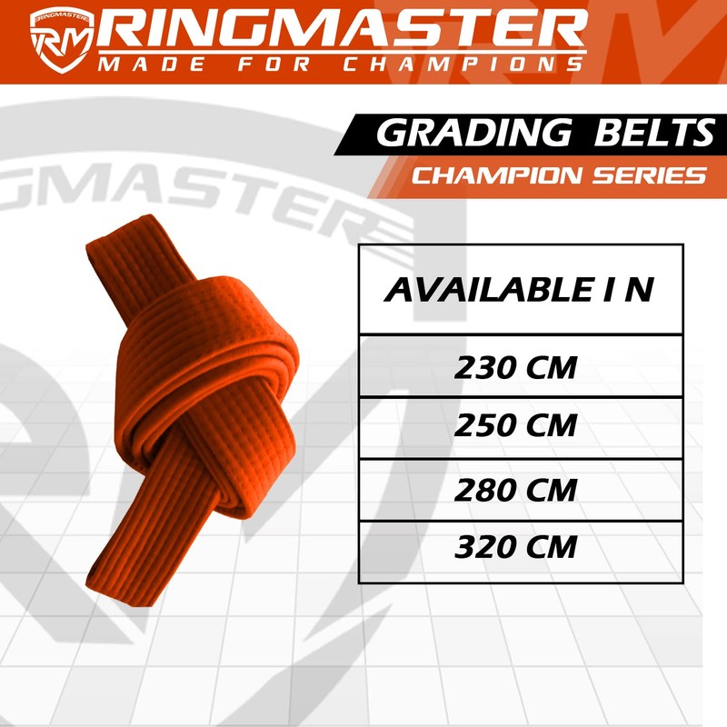 RingMaster Sports Grading Belts 9 Plain Colour for Karte Judo