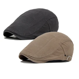 Qossi Newsboy Cap for Men Flat Hats Adjustable Breathable Irish Caps Cabbie Ivy Driving Hunting Sport Golf Outdoor
