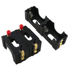 ZZLZX D-Cell Battery Holder 4PCS 72x40x50 mm / 2.83x1.57x1.96 Inches Series or Parallel Physical Science Plastic D Size Battery Case Physics D Battery Holder, Black